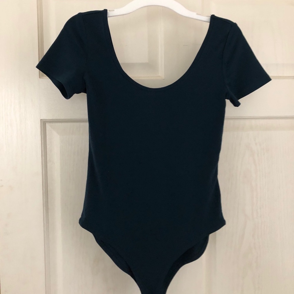 Turquoise short sleeve body suit